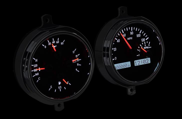 Dakota Digital VHX Series Direct-Fit Analog Gauge Systems VHX-51F-PU-K-W