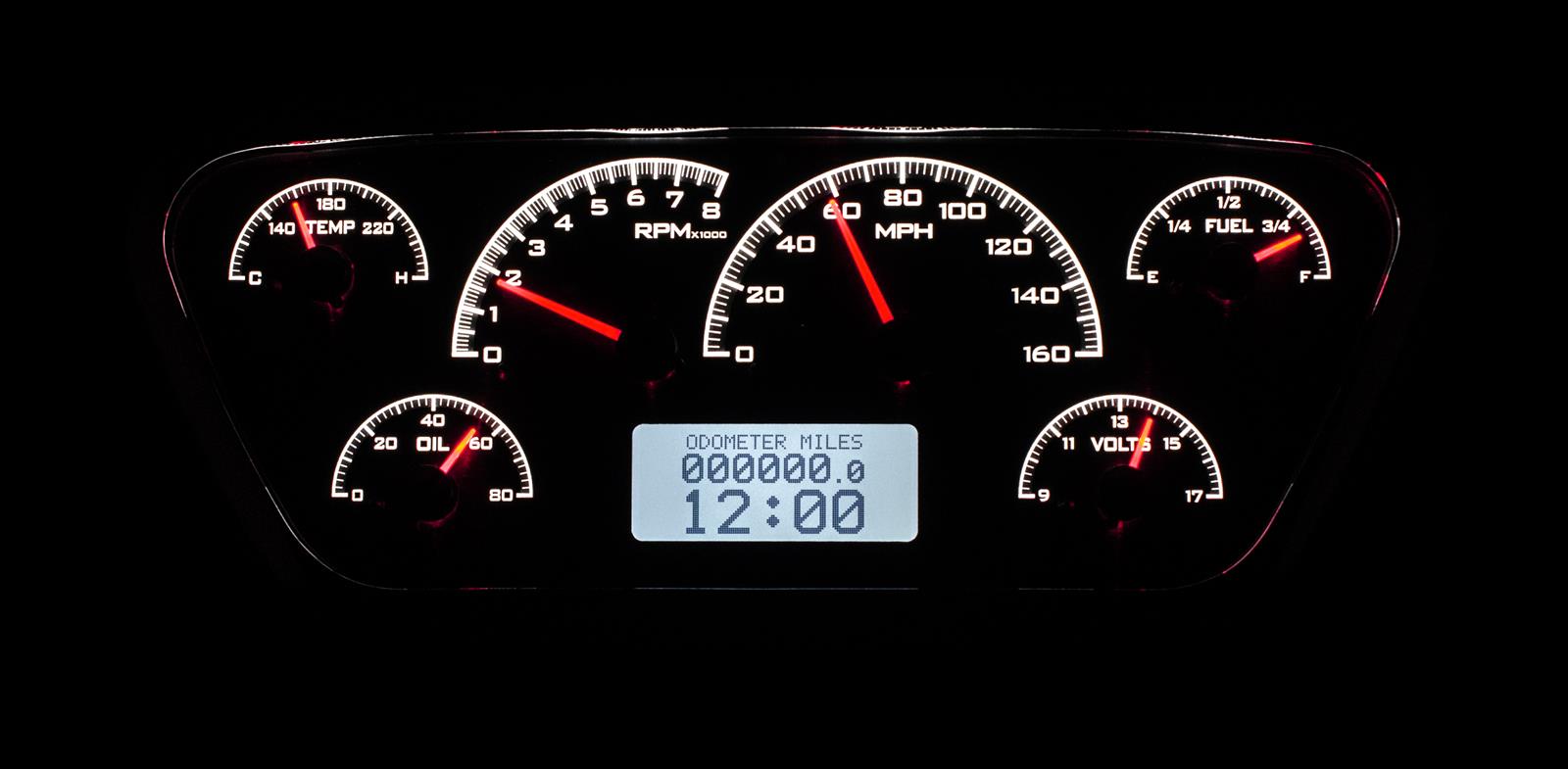 Dakota Digital VHX Series Direct-Fit Analog Gauge Systems VHX-53F-PU-K-B