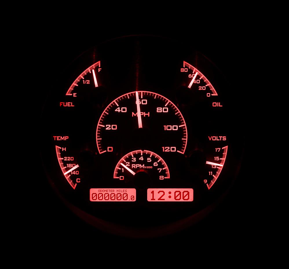 Dakota Digital VHX Series Direct-Fit Analog Gauge Systems VHX-61F-PU-K-R