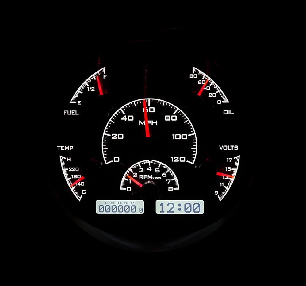 Dakota Digital VHX Series Direct-Fit Analog Gauge Systems VHX-61F-PU-K-W