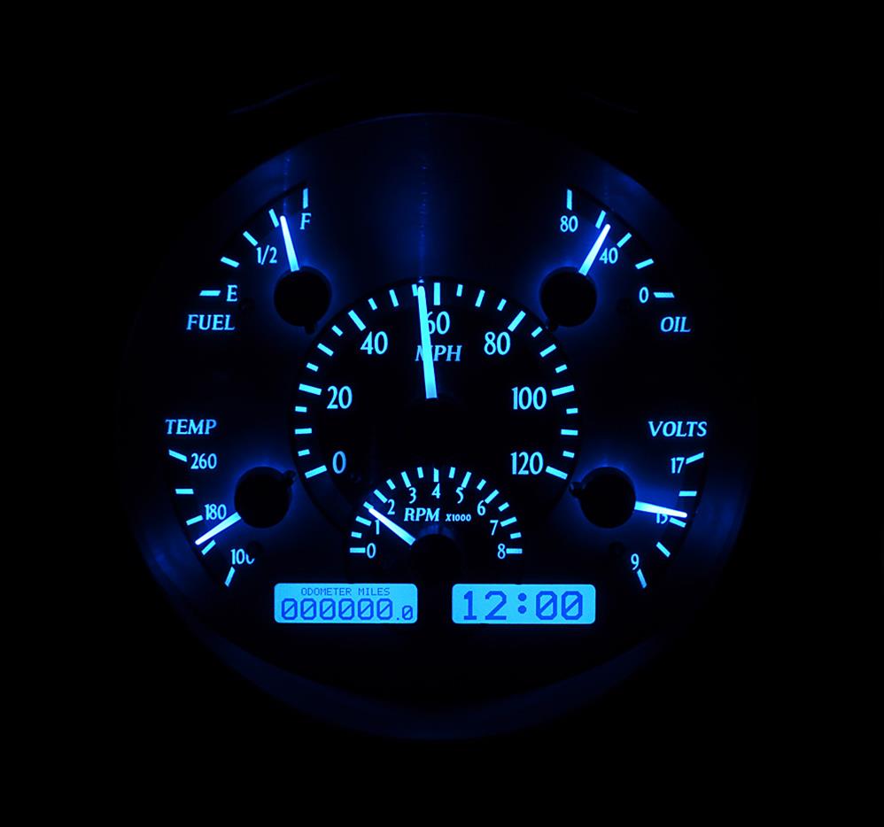 Dakota Digital VHX Series Direct-Fit Analog Gauge Systems VHX-61F-PU-S-B