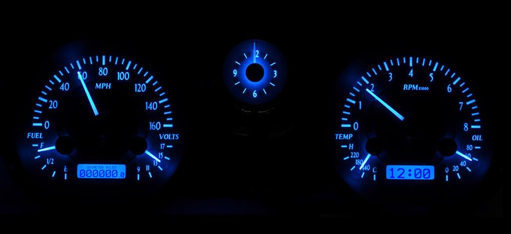 Dakota Digital VHX Series Direct-Fit Analog Gauge Systems VHX-63B-RIV-S-B