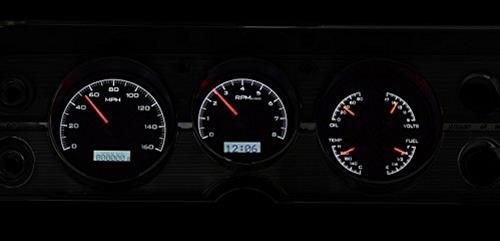 Dakota Digital VHX Series Direct-Fit Analog Gauge Systems VHX-64C-CVL-K-W