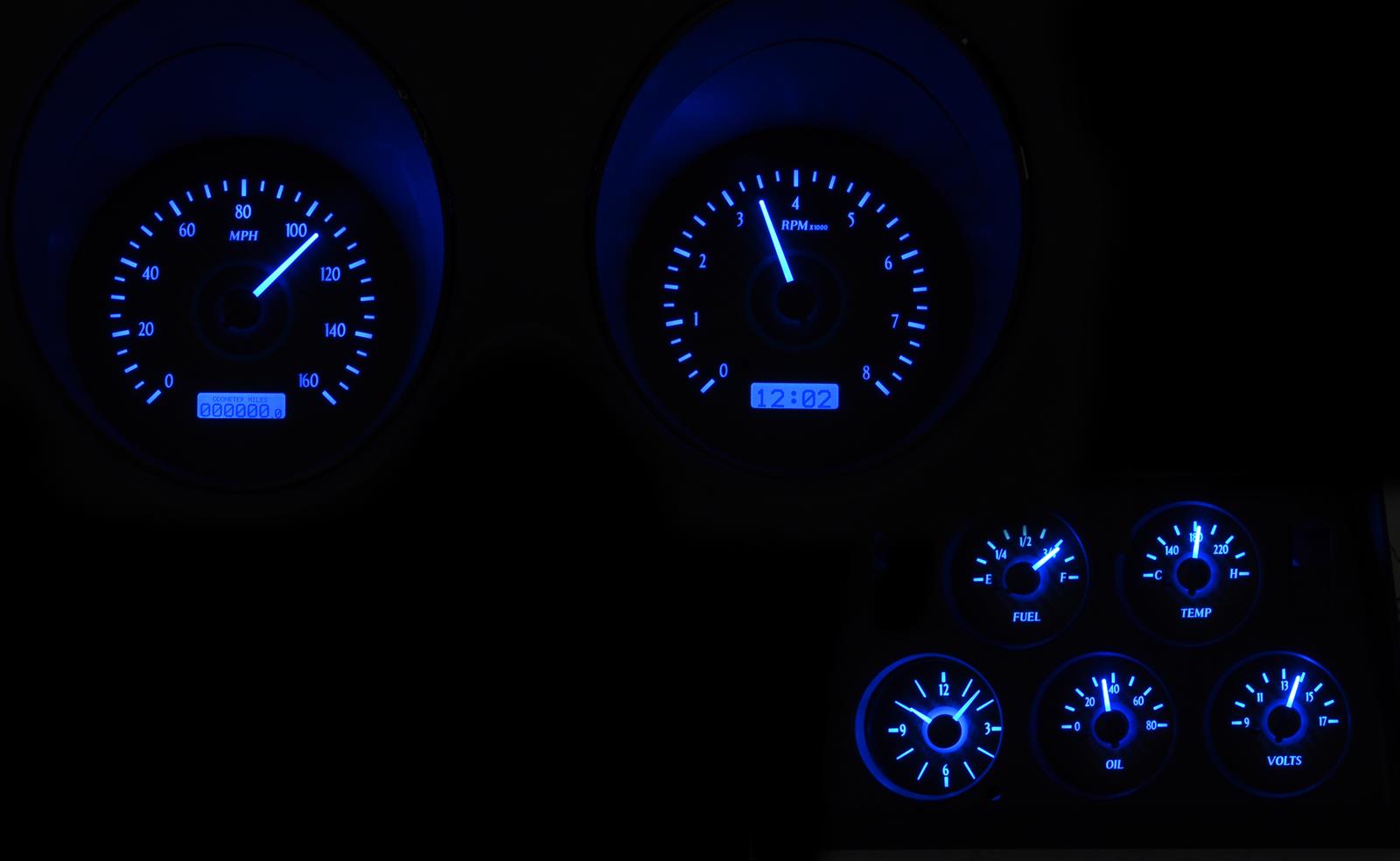 Dakota Digital VHX Series Direct-Fit Analog Gauge Systems VHX-68C-VTA-K-B