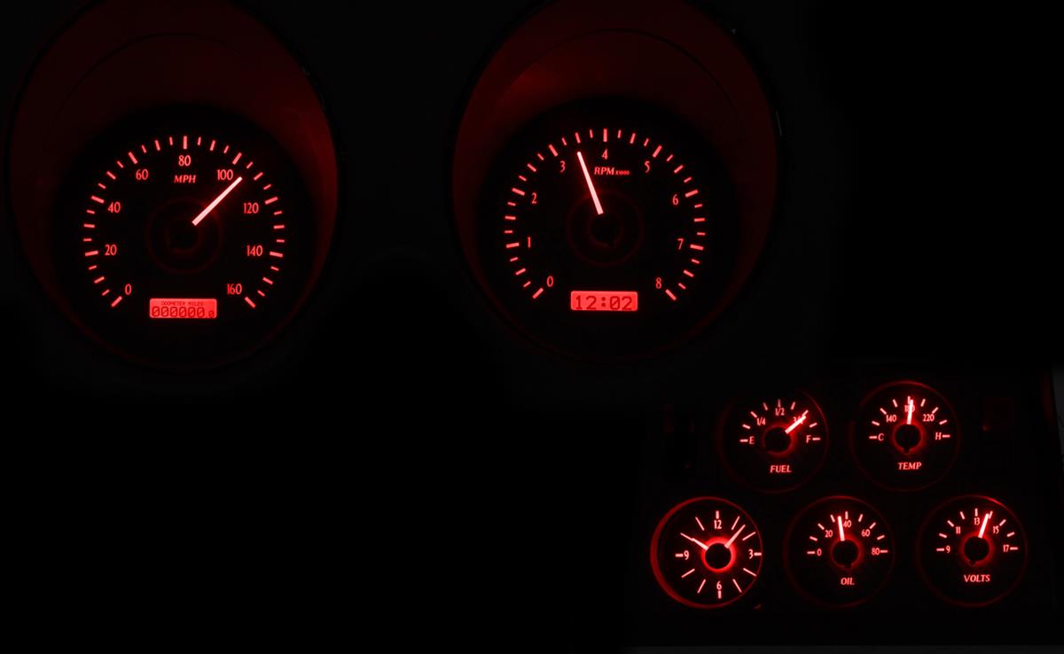 Dakota Digital VHX Series Direct-Fit Analog Gauge Systems VHX-68C-VTA-K-R