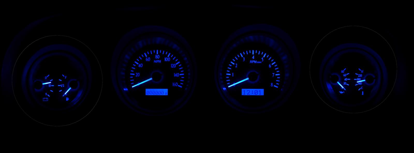 Dakota Digital VHX Series Direct-Fit Analog Gauge Systems VHX-69F-MUS-K-B