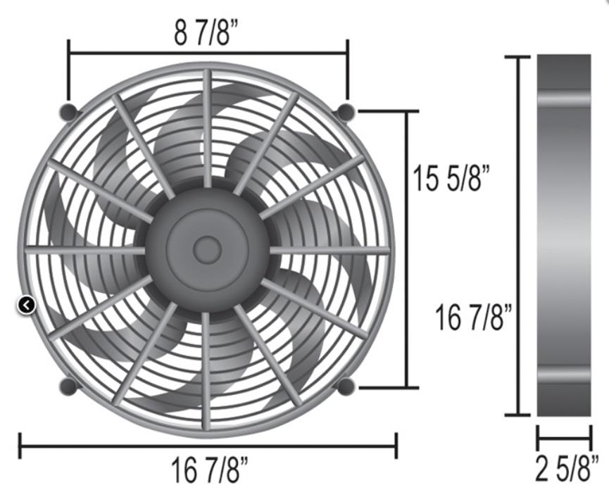 Derale High-Output Single RAD Fans 16217