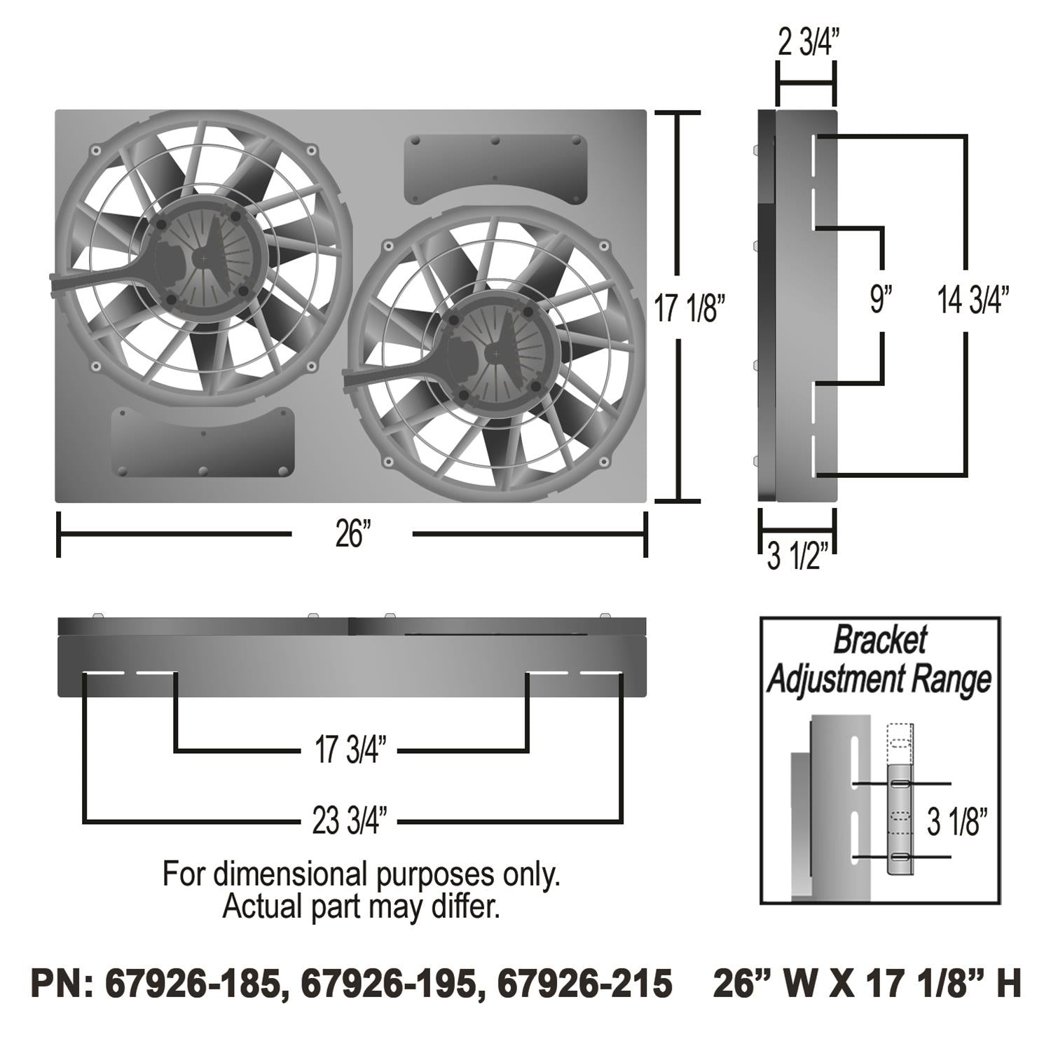 Derale Electric Fan Brushless Powerpacks 67926-215