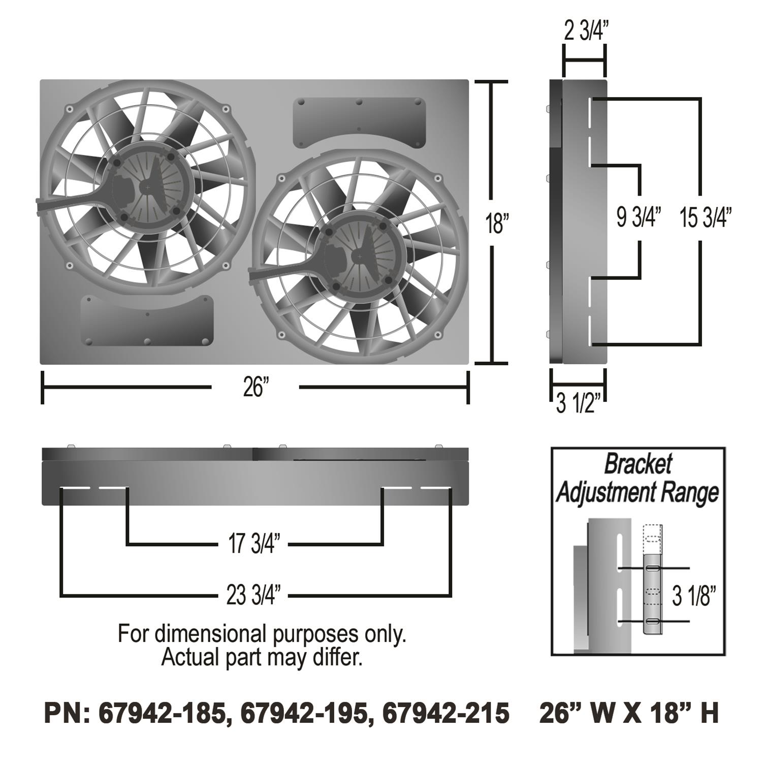 Derale Electric Fan Brushless Powerpacks 67942-185