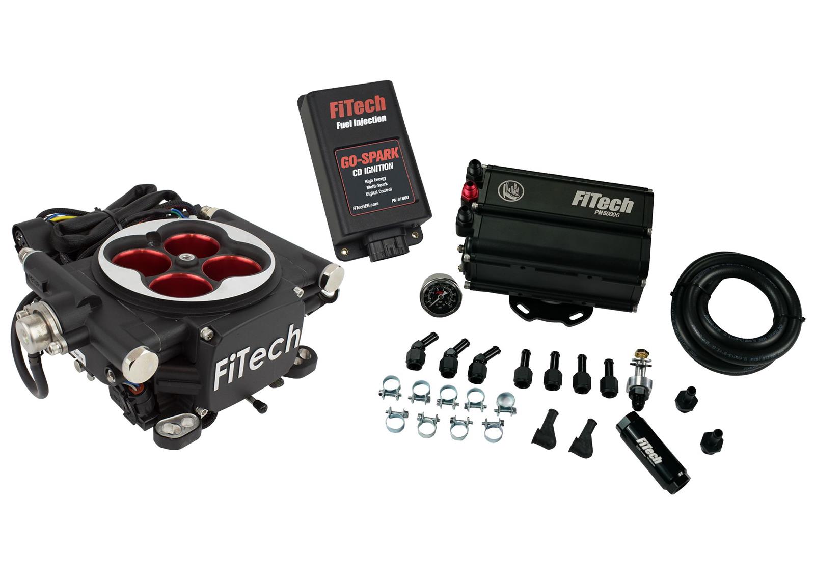 FiTech Go EFI 4 Power Adder 600 HP Self-Tuning Fuel Injection System with Force Fuel System 35504