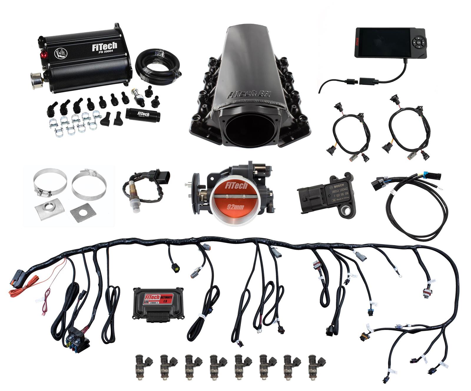 FiTech Ultimate LS EFI 500 HP Fuel Injection Systems with Force Fuel 75206