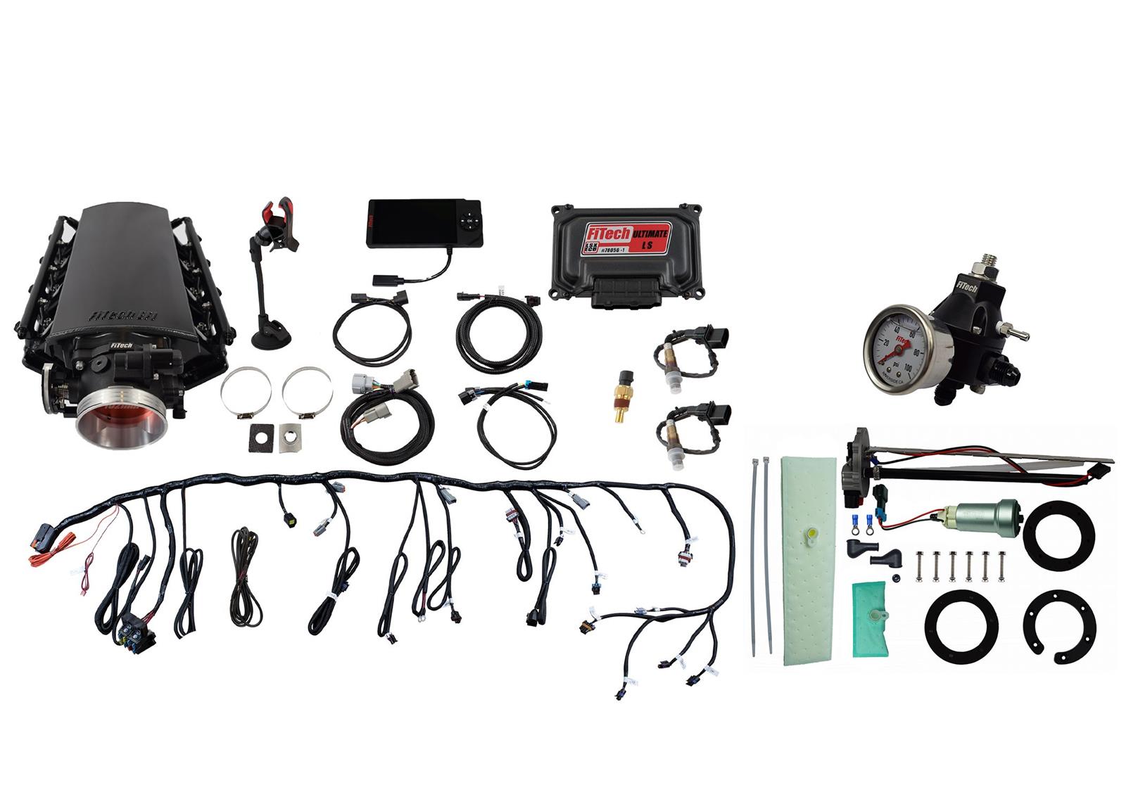 FiTech Ultimate LS EFI 500 HP Fuel Injection Systems with Go Fuel In-Tank Module 76101