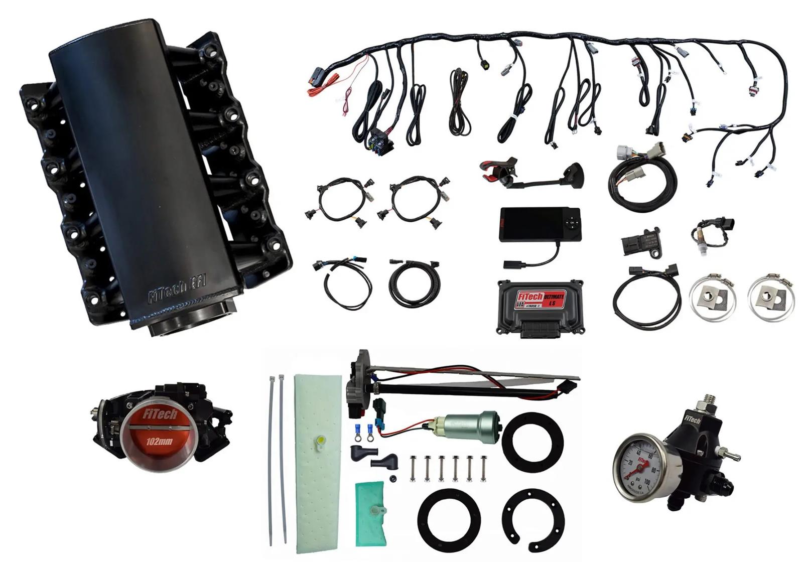 FiTech Ultimate LS EFI 750 HP Fuel Injection Systems with Go Fuel In-Tank Module 76104
