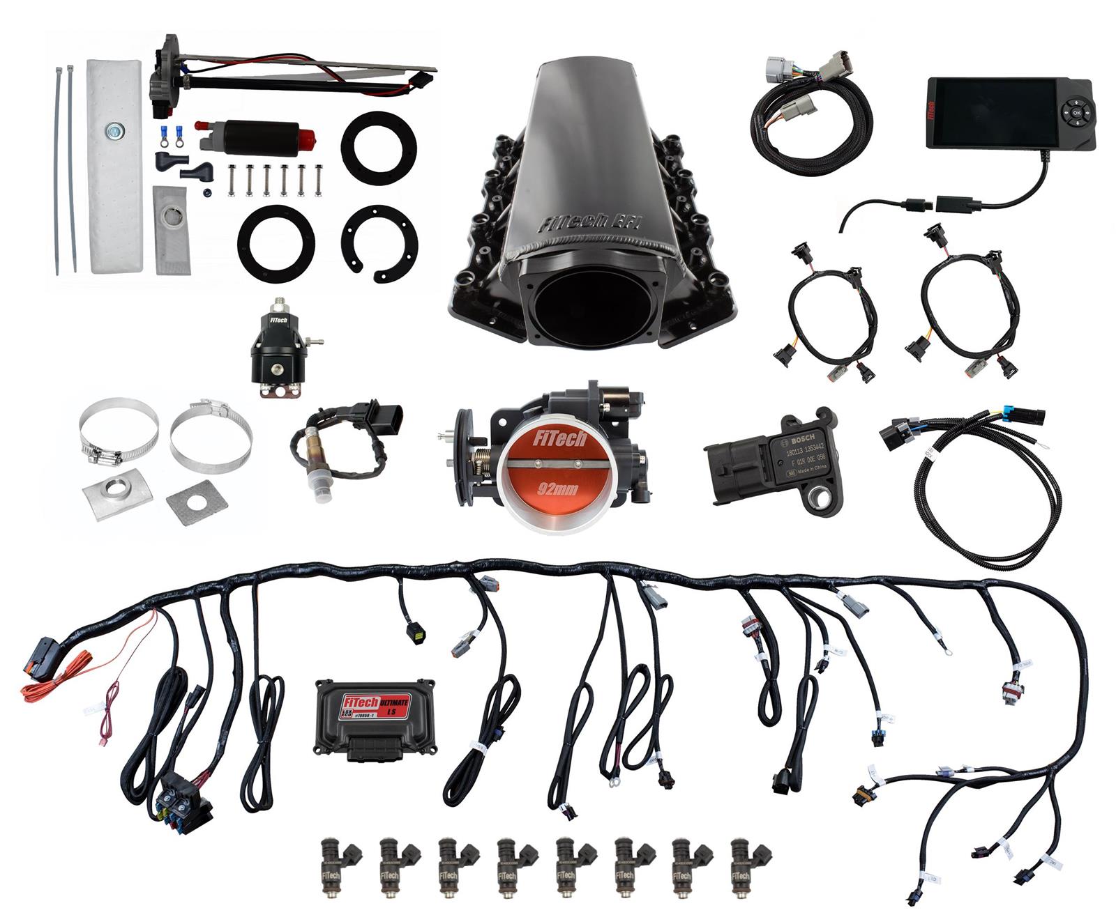 FiTech Ultimate LS EFI 500 HP Fuel Injection Systems with Go Fuel In-Tank Module 76202