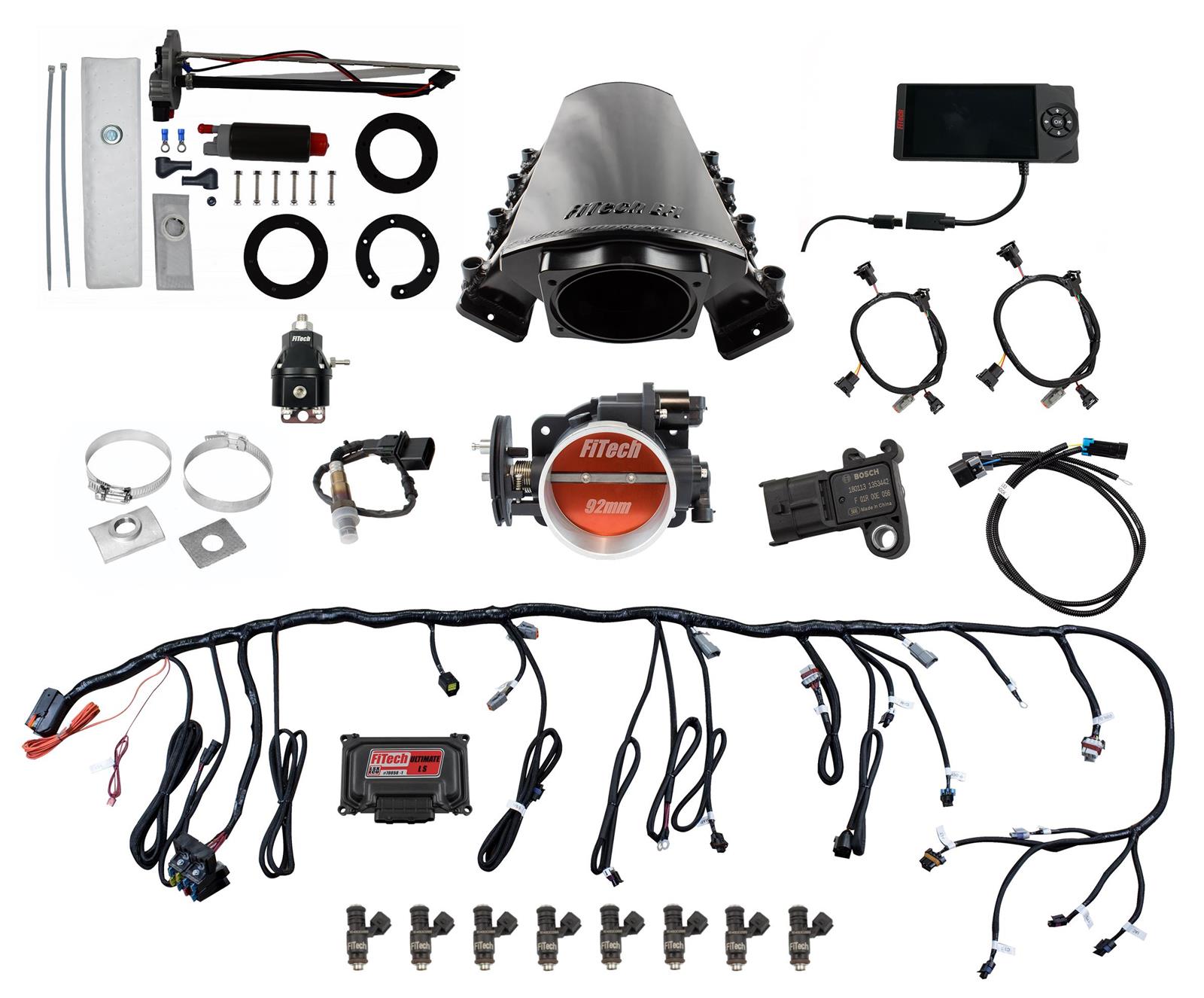FiTech Ultimate LS EFI 500 HP Fuel Injection Systems with Go Fuel In-Tank Module 76215