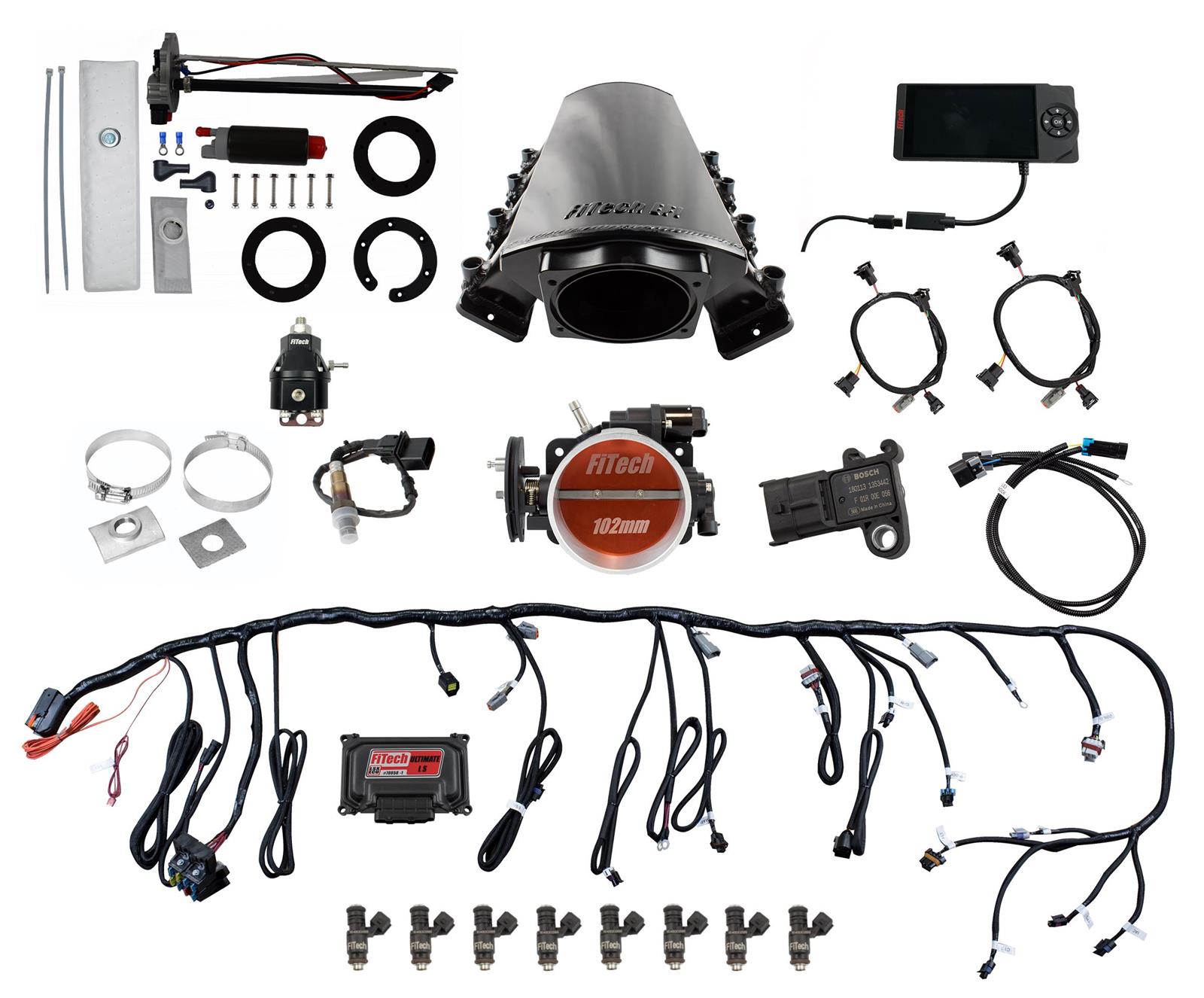 FiTech Ultimate LS EFI 750 HP Fuel Injection Systems with Go Fuel In-Tank Module 76217