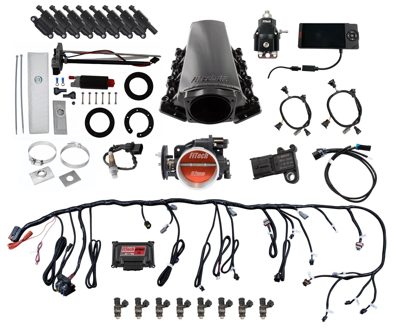 FiTech Ultimate LS EFI 500 HP Fuel Injection Systems with Go Fuel In-Tank Module 79601