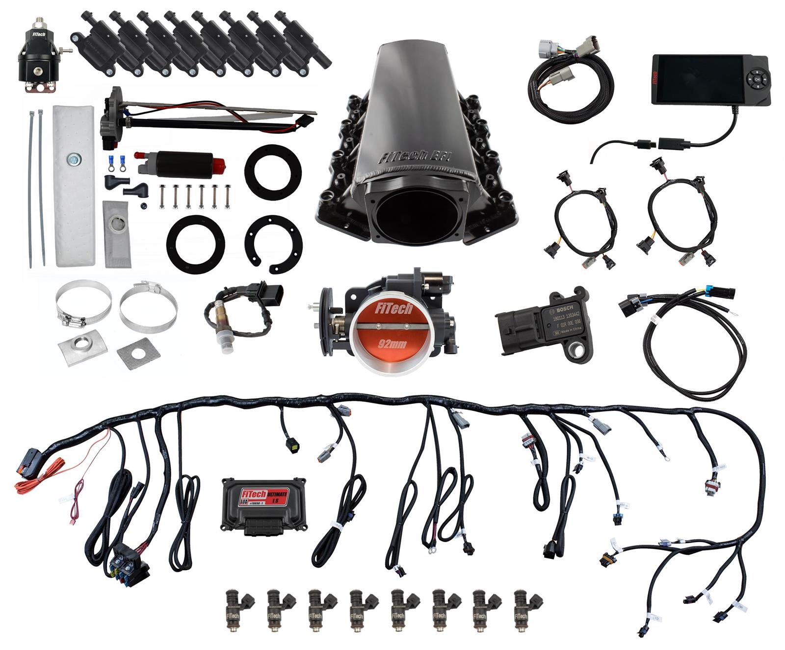FiTech Ultimate LS EFI 500 HP Fuel Injection Systems with Go Fuel In-Tank Module 79602