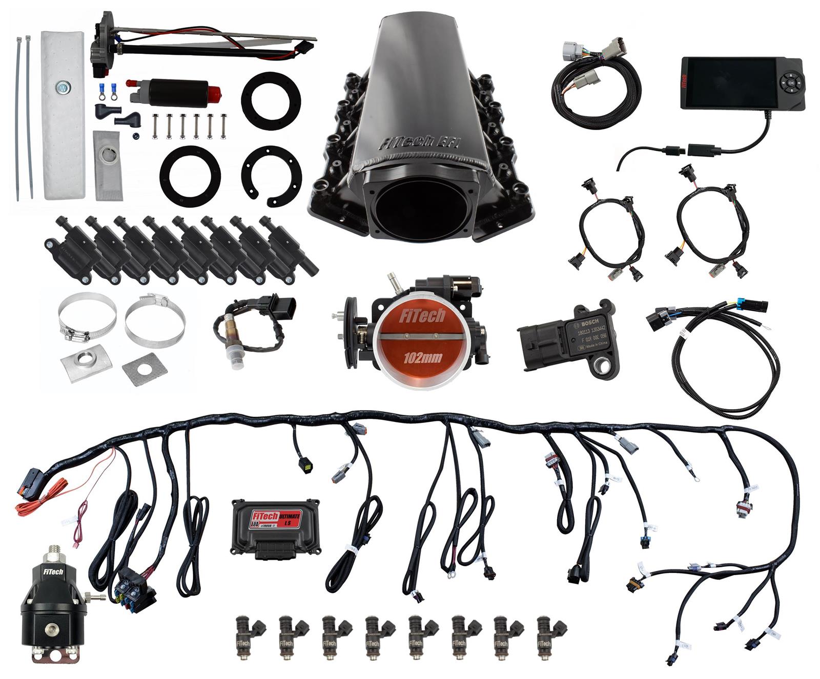 FiTech Ultimate LS EFI 750 HP Fuel Injection Systems with Go Fuel In-Tank Module 79604