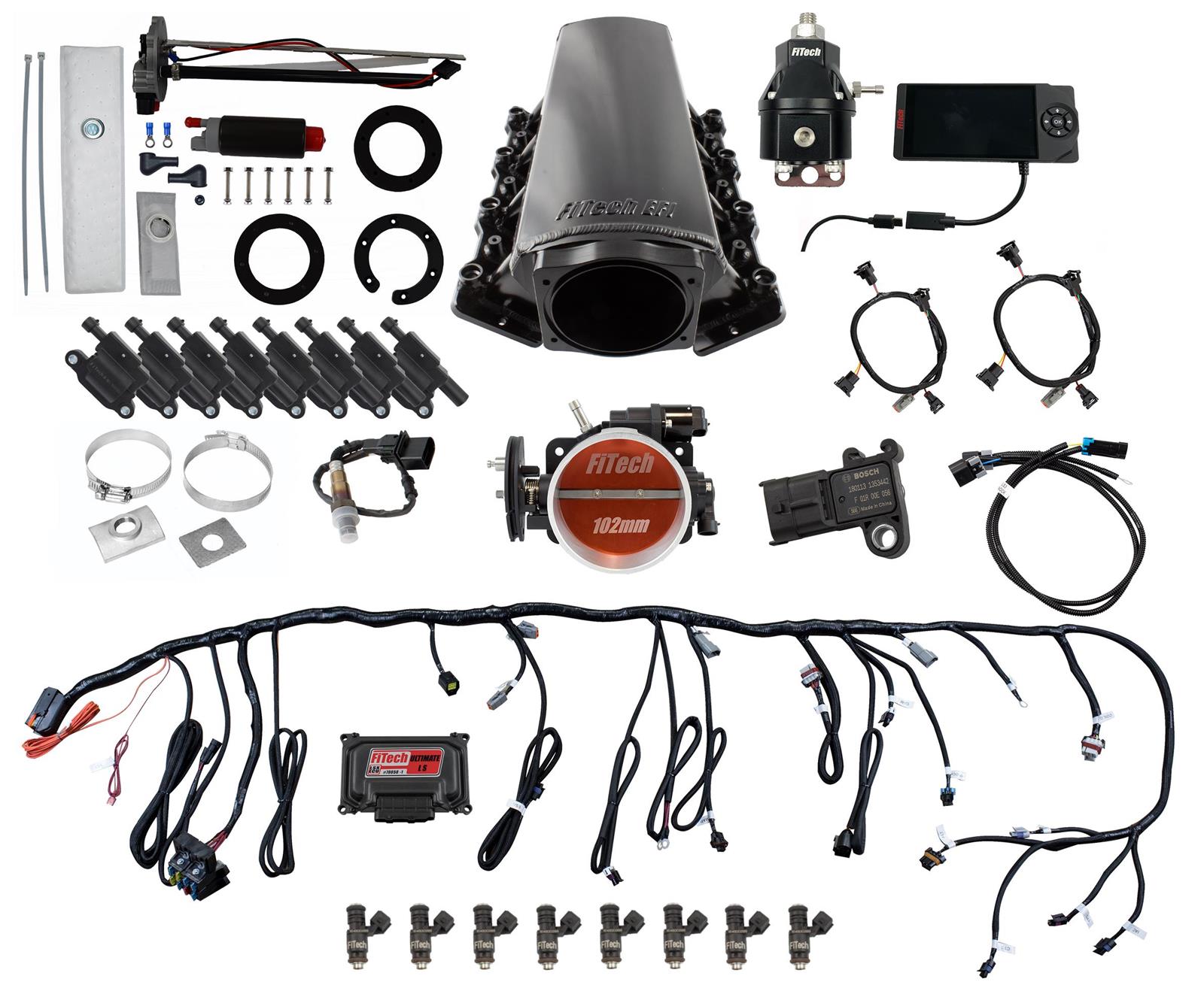 FiTech Ultimate LS EFI 750 HP Fuel Injection Systems with Go Fuel In-Tank Module 79608
