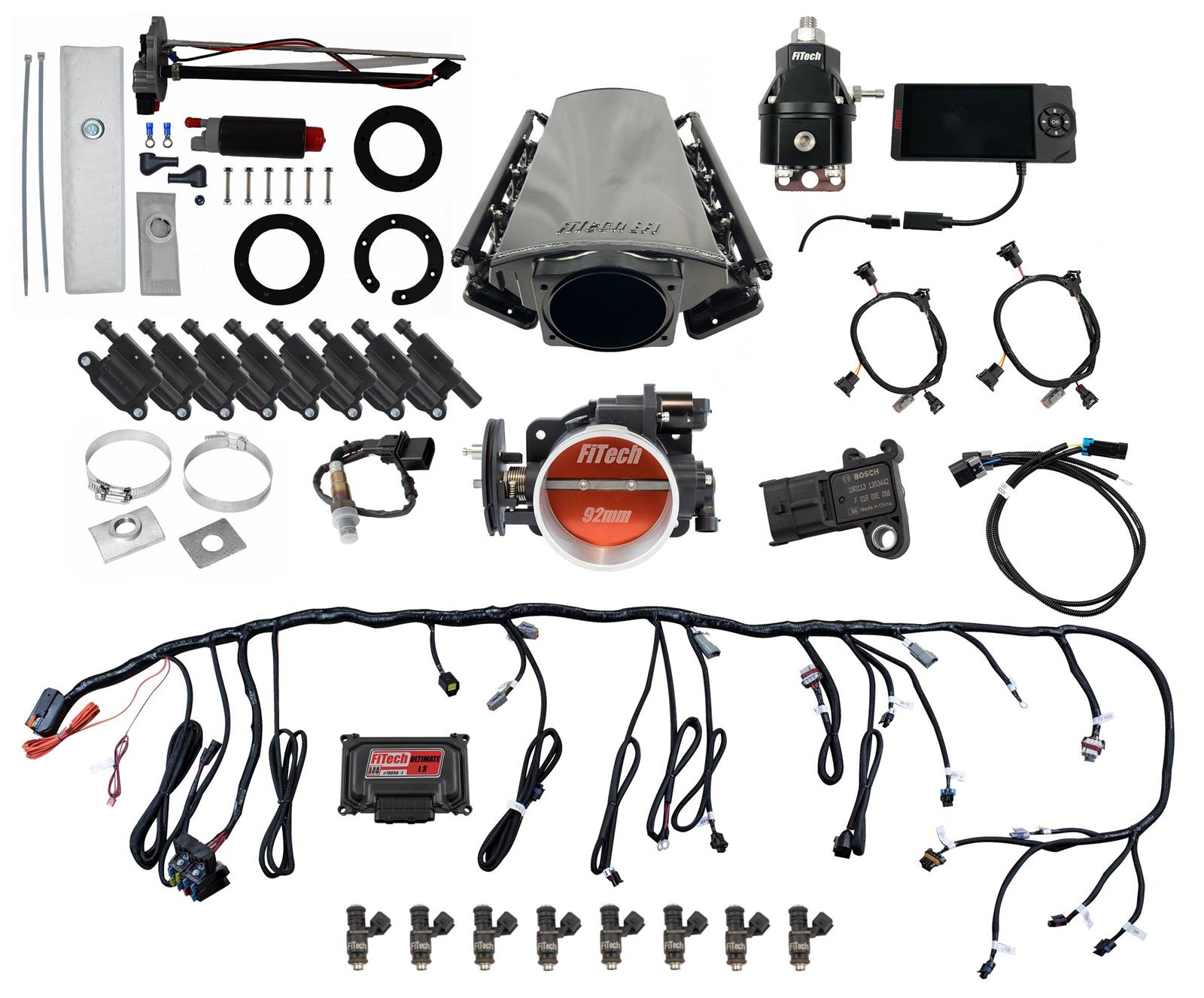 FiTech Ultimate LS EFI 500 HP Fuel Injection Systems with Go Fuel In-Tank Module 79611