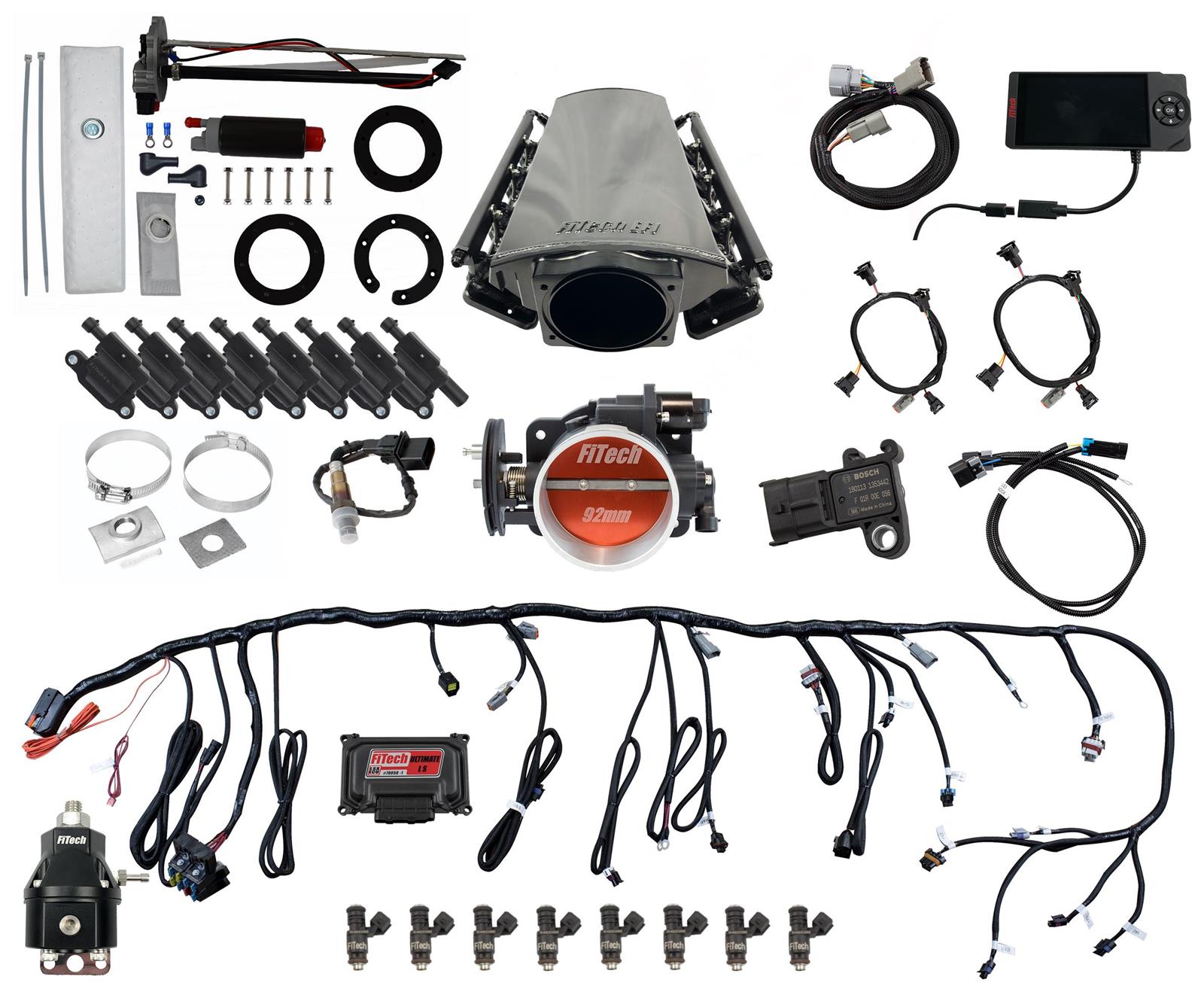 FiTech Ultimate LS EFI 500 HP Fuel Injection Systems with Go Fuel In-Tank Module 79612
