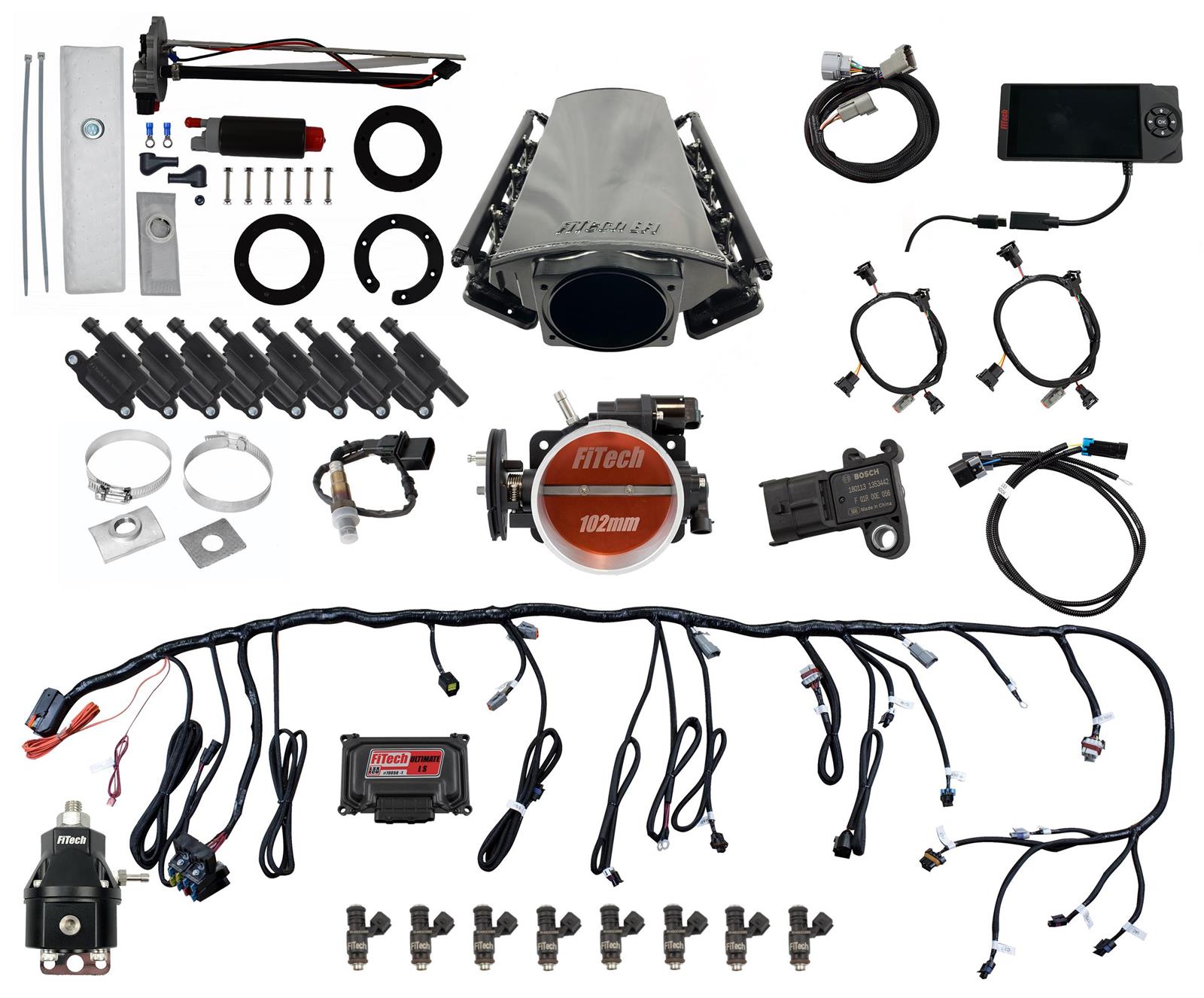 FiTech Ultimate LS EFI 750 HP Fuel Injection Systems with Go Fuel In-Tank Module 79614