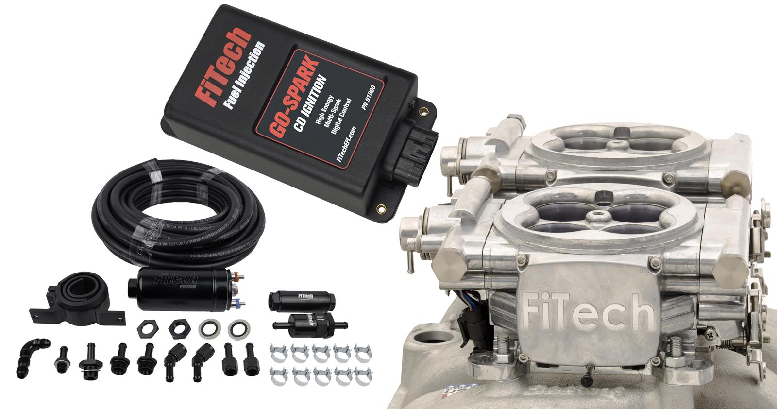 FiTech Go EFI 2x4 625 HP System/Go Spark Fuel Injection Master Kits 93161