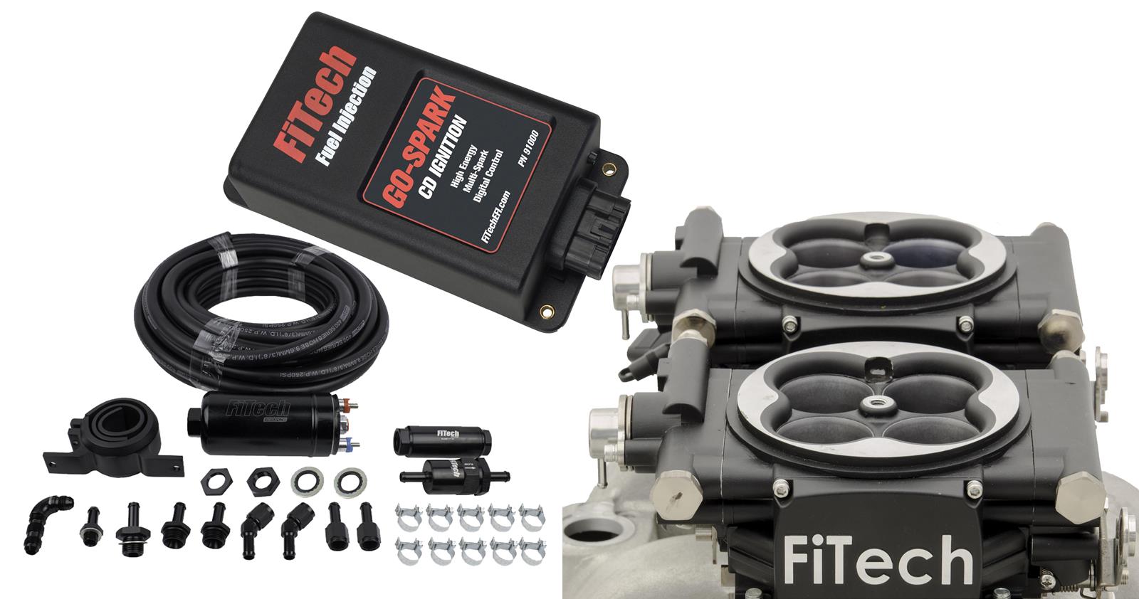 FiTech Go EFI 2x4 625 HP System/Go Spark Fuel Injection Master Kits 93162