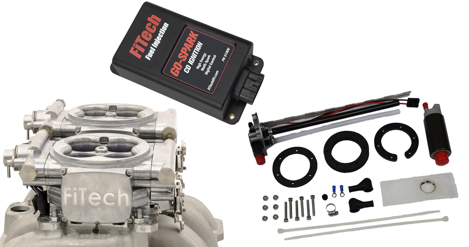 FiTech Go EFI 2x4 625 HP System/Go Spark Fuel Injection Master Kits 93661