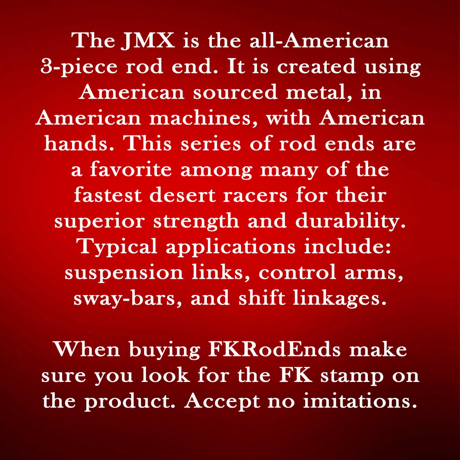 FK JMX/JMXL Series Rod Ends JMX10MT