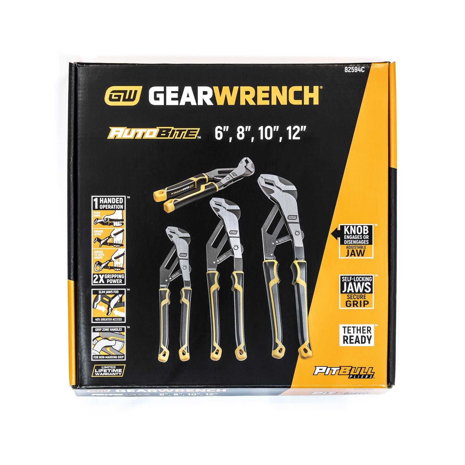 GearWrench Pitbull AutoBite Plier Sets 82594C