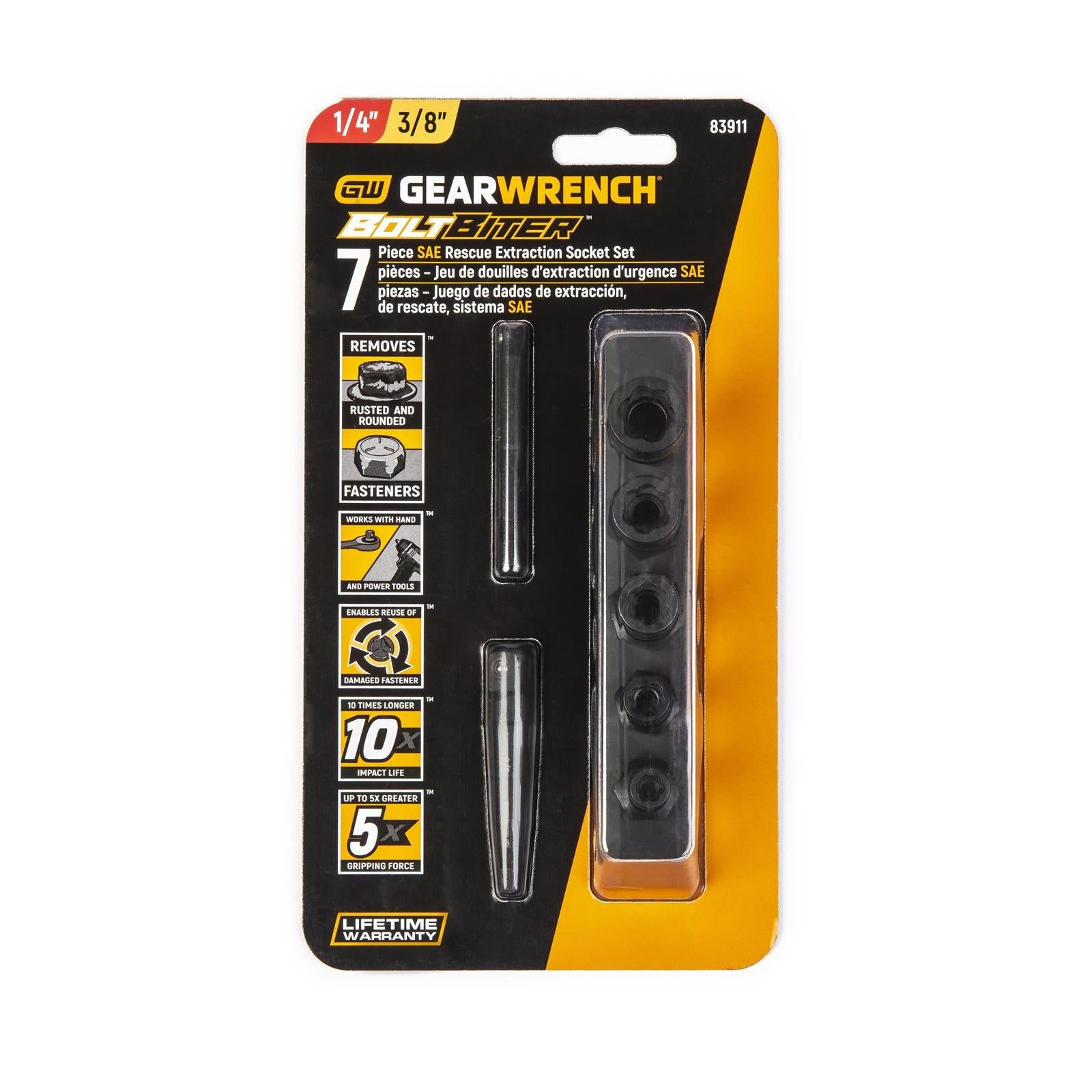 GearWrench Bolt Biter Extraction Socket Sets 83911