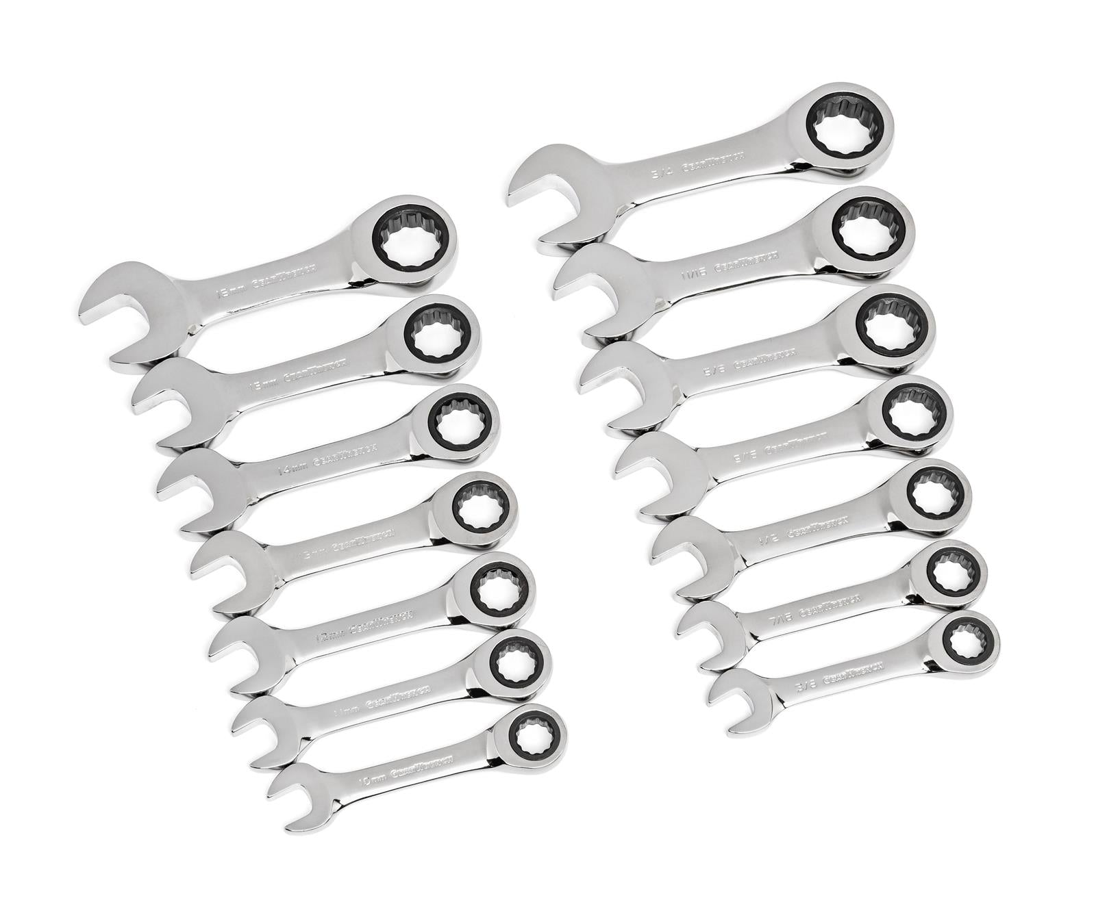 GearWrench Stubby Ratcheting Combination Wrench Sets 85206