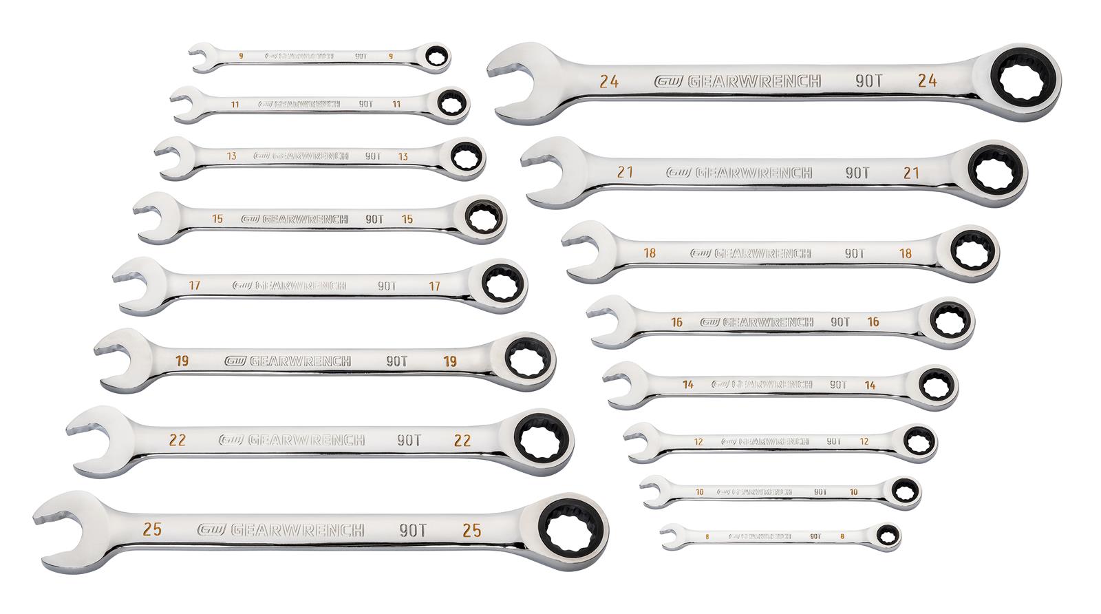 GearWrench 90T Ratcheting Combination Wrench Sets 86928