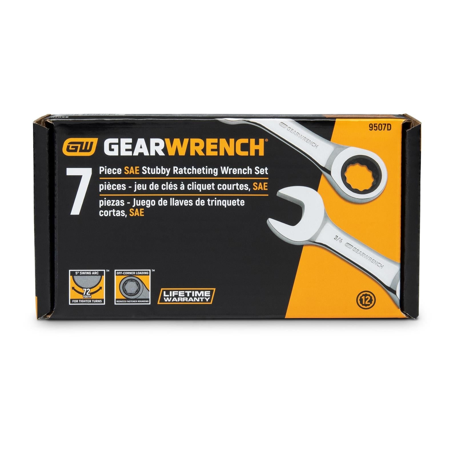 GearWrench Ratcheting Combination Wrench Sets 9507D