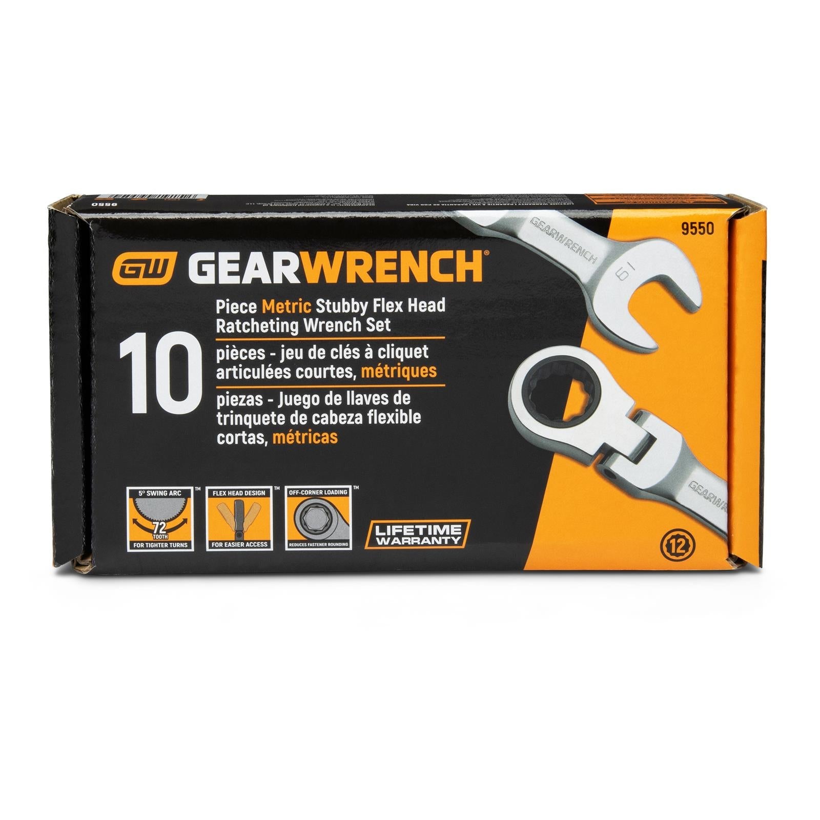 GearWrench Flex Head Ratcheting Combination Wrench Sets 9550