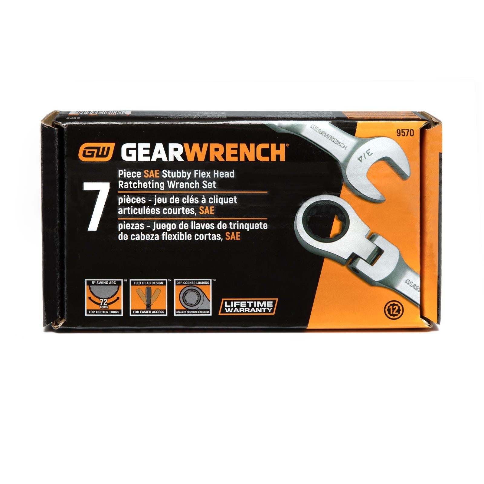 GearWrench Flex Head Ratcheting Combination Wrench Sets 9570