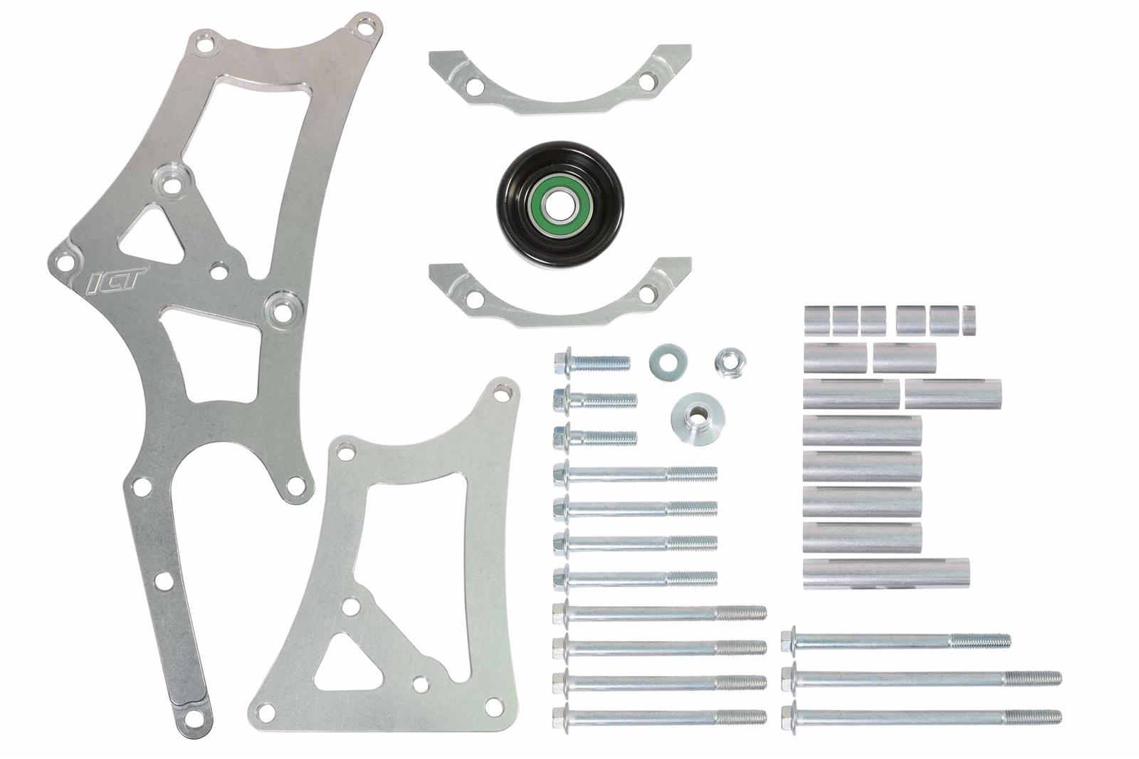 ICT Billet Air Conditioning Compressor and Power Steering Bracket Kits 551127-3