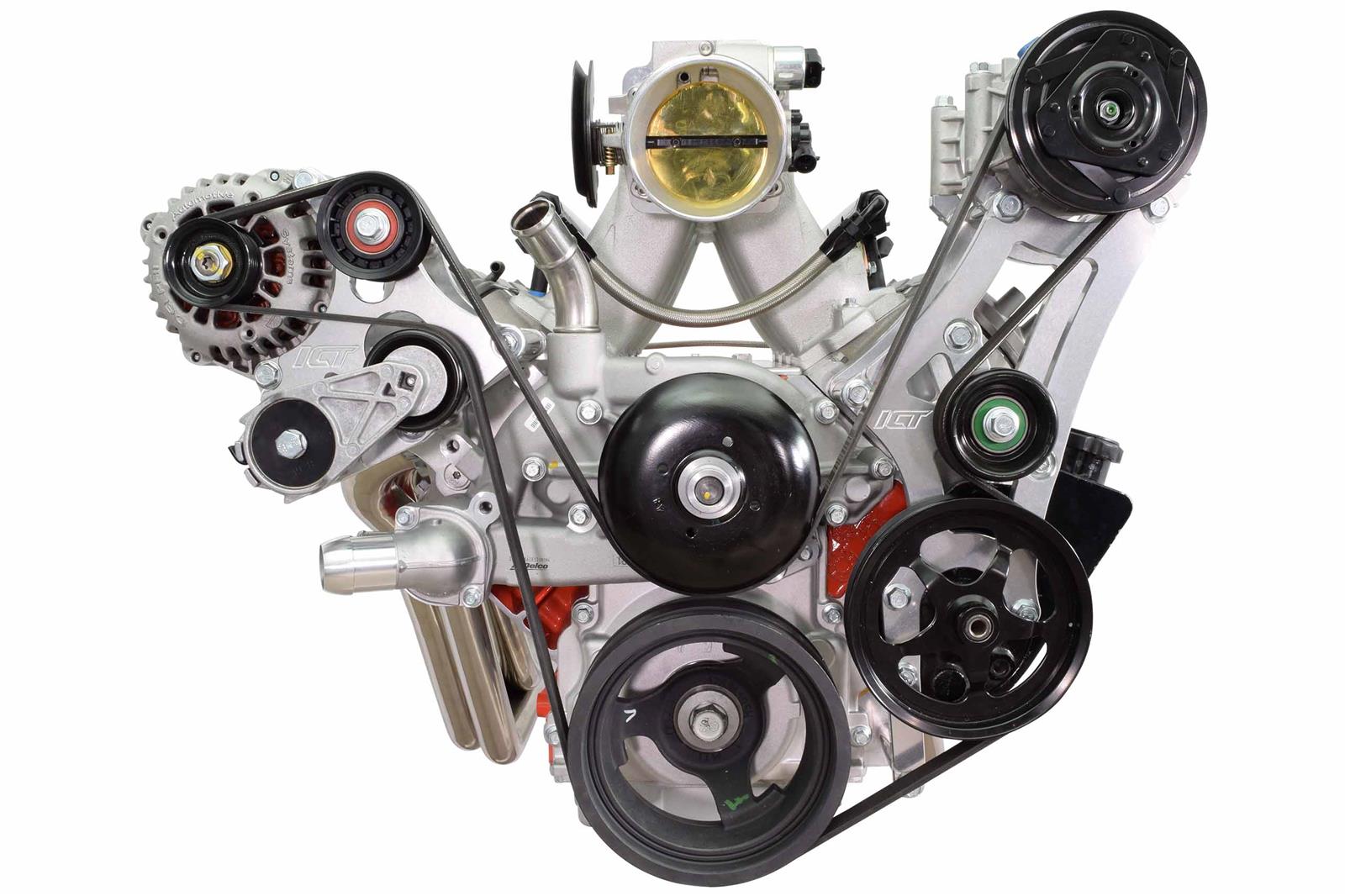 ICT Billet Air Conditioning Compressor and Power Steering Bracket Kits 551127-3