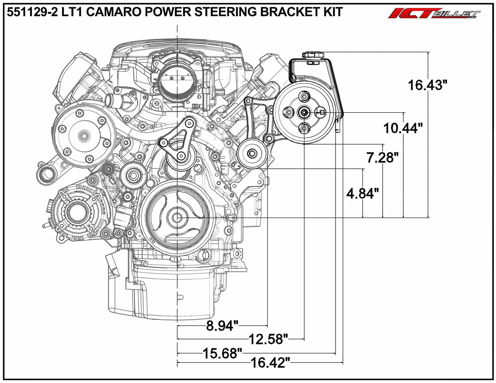 ICT Billet Power Steering Brackets 551129-2
