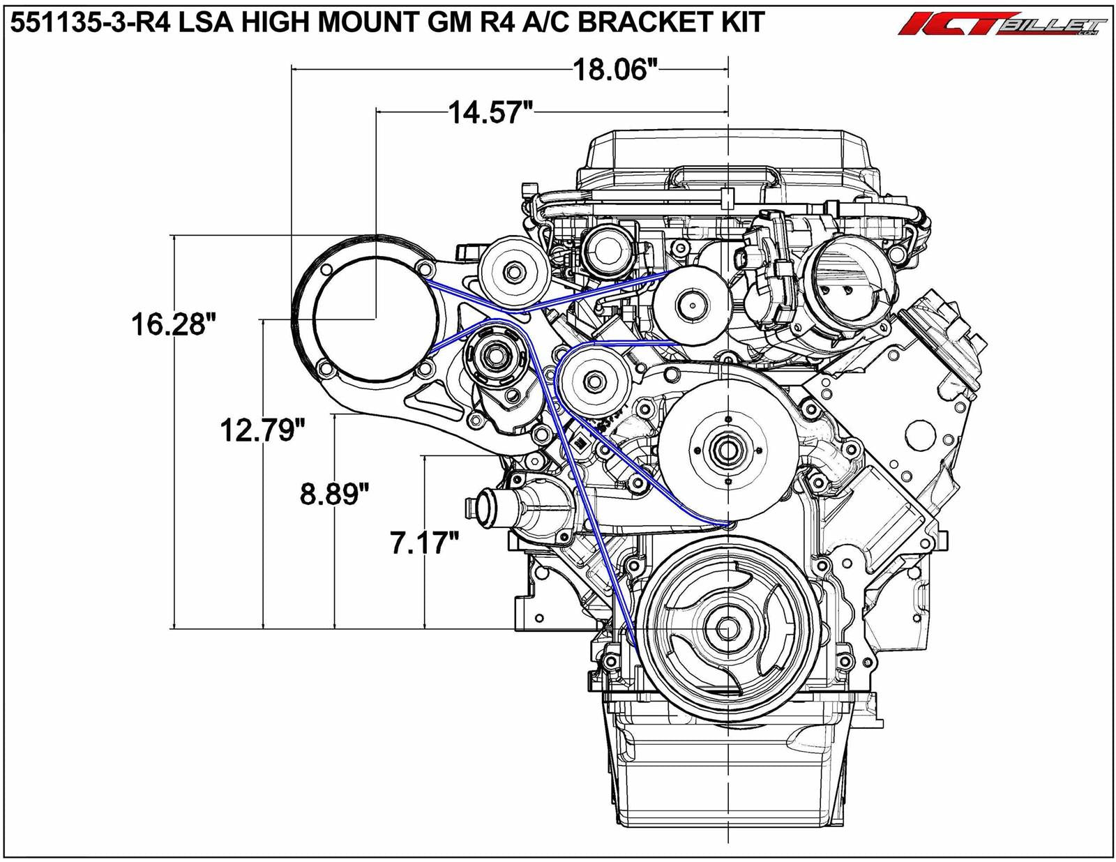 ICT Billet Air Conditioning Compressor Brackets 551135-3-R4
