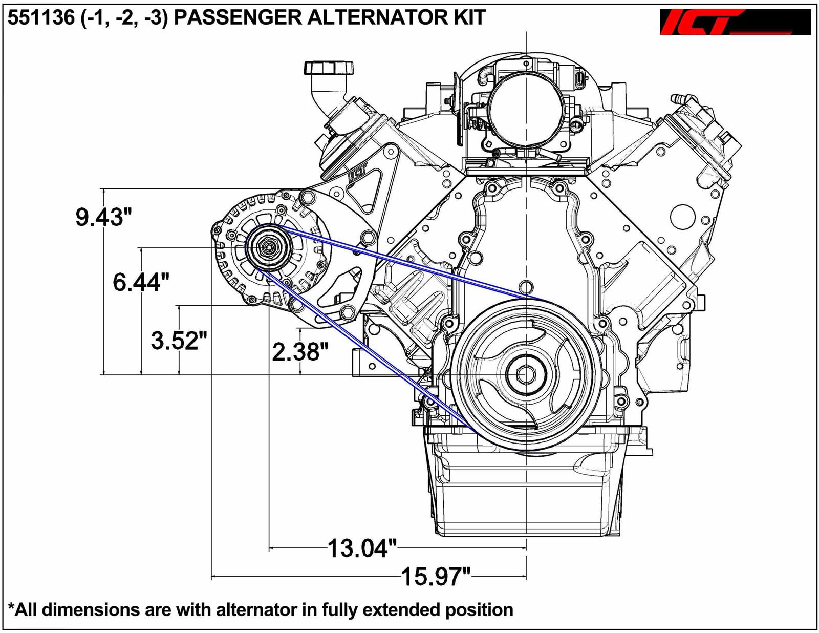 ICT Billet Alternator Brackets 551136-1