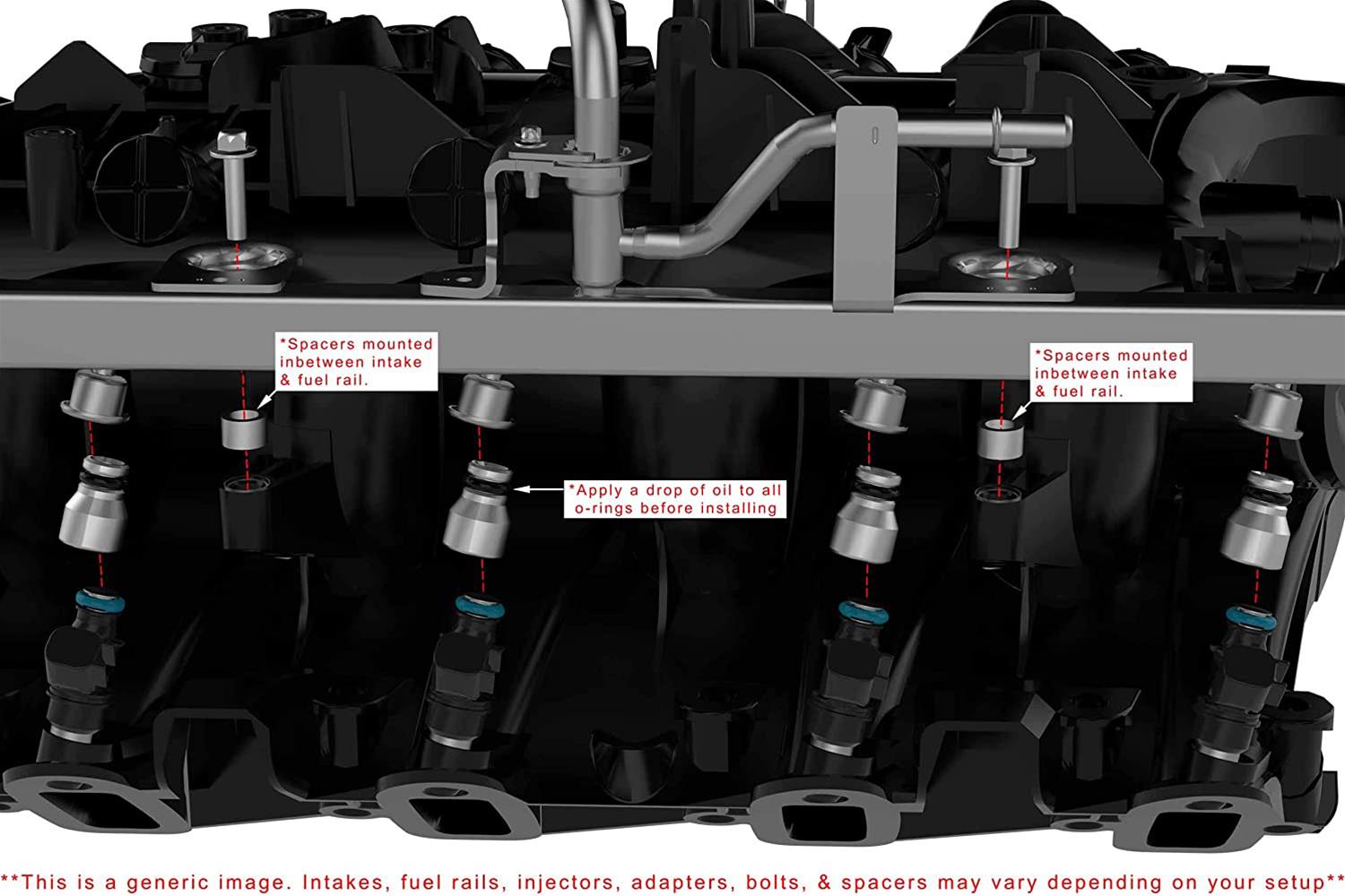 ICT Billet Fuel Injector Spacers 551287-LS-058