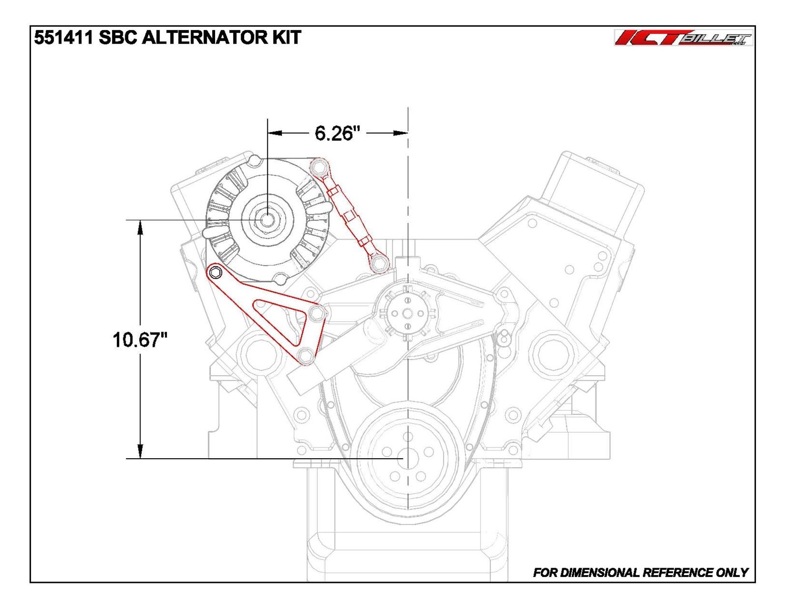 ICT Billet Alternator Brackets 551411