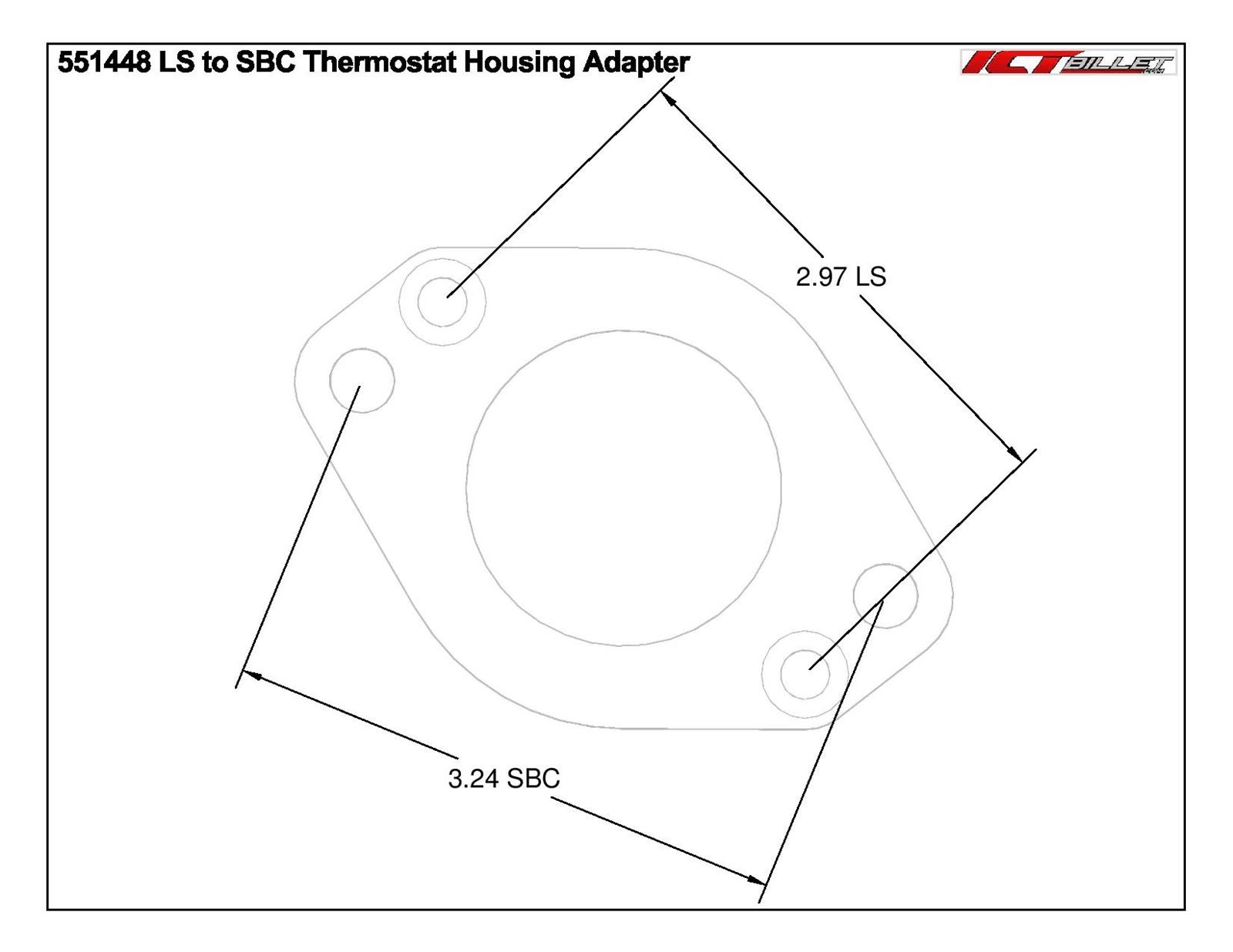 ICT Billet Thermostat Housing Adapters 551448