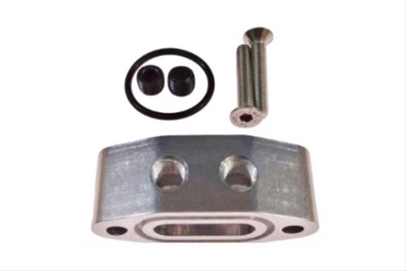 ICT Billet Dual Outlet Oil Feed 90 Degree Adapter Plates 551533