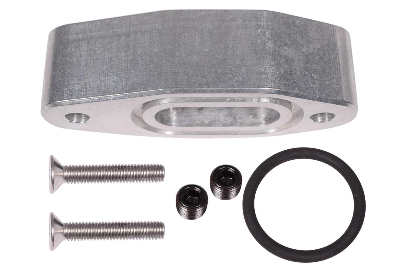 ICT Billet Dual Outlet Oil Feed 90 Degree Adapter Plates 551938