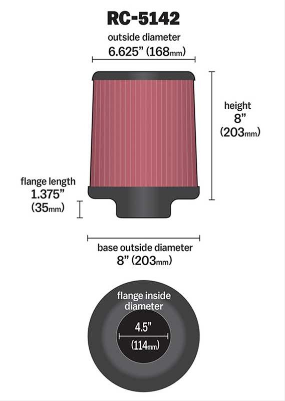 K&N Universal Performance Air Filters RC-5142