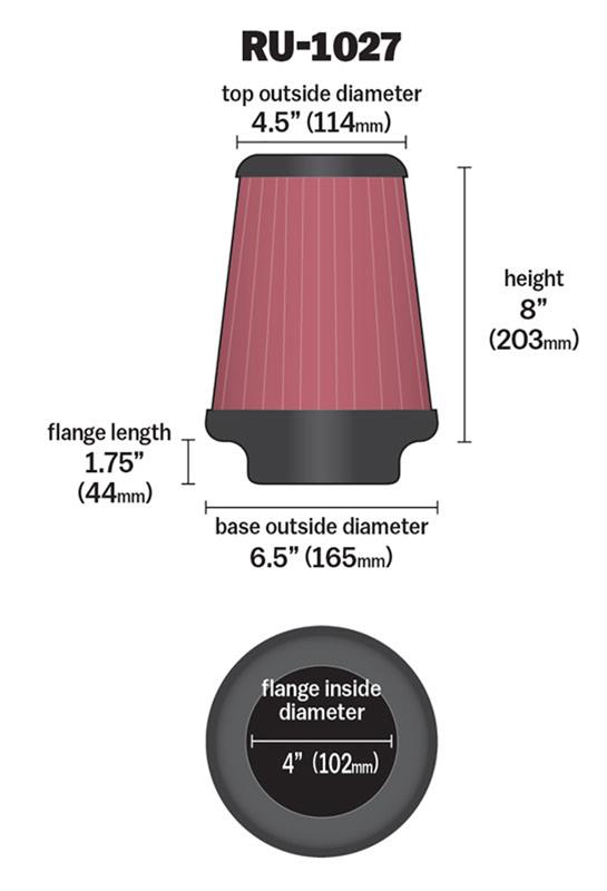 K&N Universal Performance Air Filters RU-1027